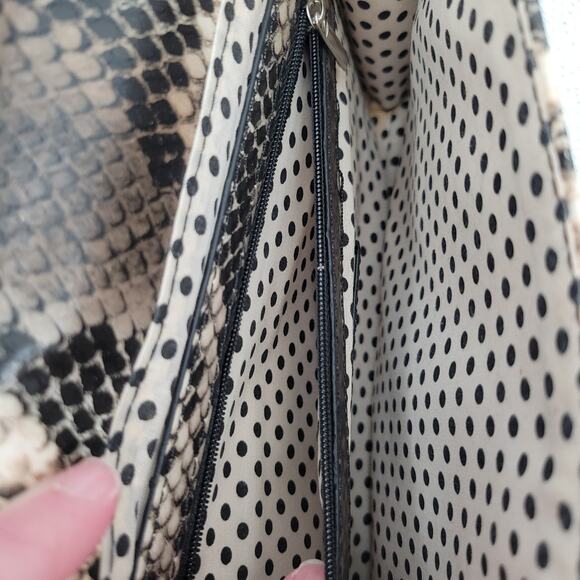 Steve Madden Snake Print Clutch Bag Inner Pockets Studs Punk Indie Sleaze Goth - Picture 5 of 6